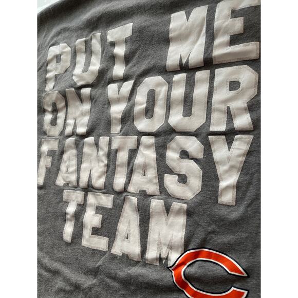 Chicago‎ Bears Plus Gray Scoop Neck Fantasy Football Sleep Shirt Size 22/24 - Picture 7 of 8